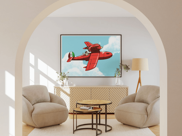 Catto Rosso – Illustration inspirée de Porco Rosso - Print 