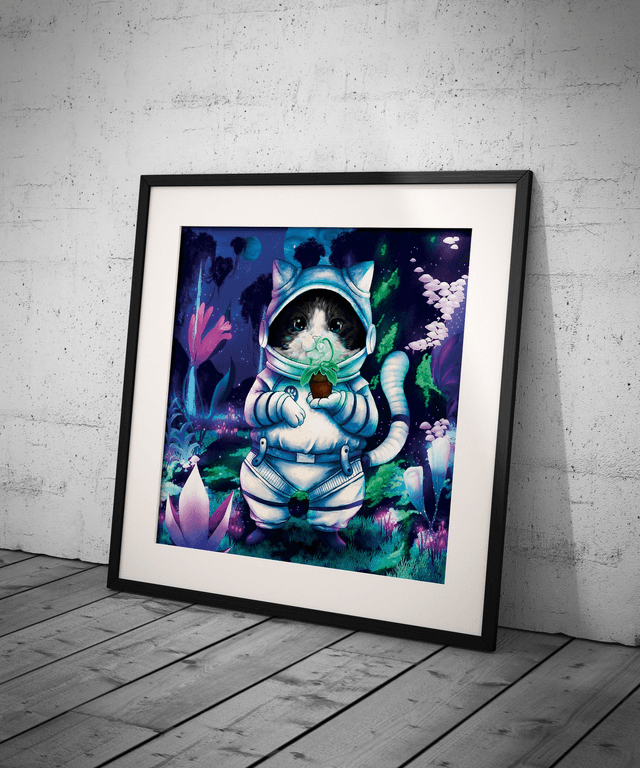 Astro Chat exploration d'une planète - Astronaute Félin - Print