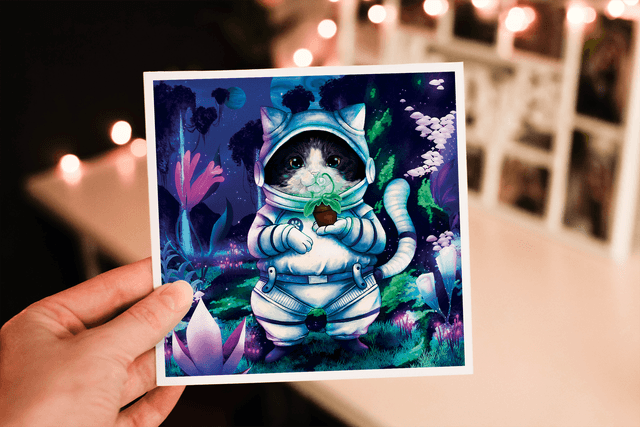 Astro Chat exploration d'une planète - Astronaute Félin - Print