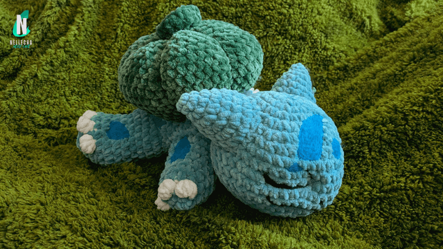 Bulbizarre endormi – Peluche en crochet