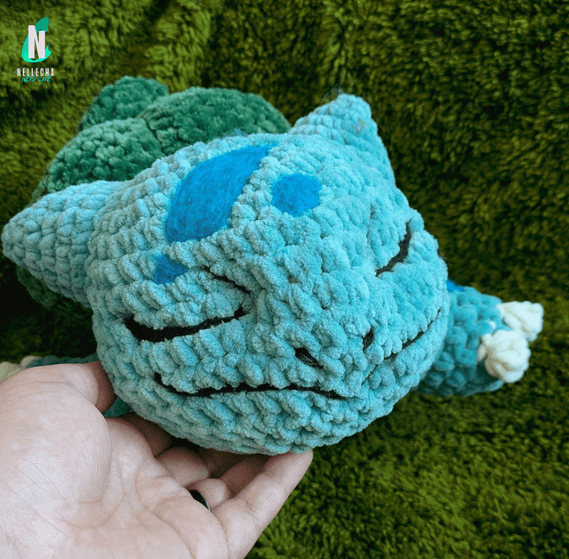Bulbizarre endormi – Peluche en crochet