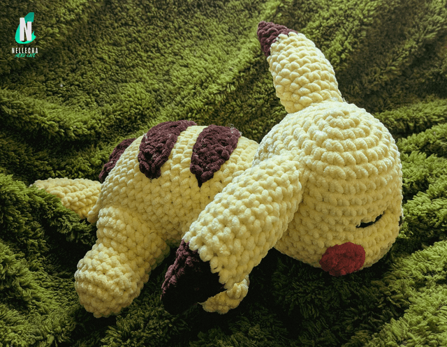 Pikachu endormi - Peluche en crochet 