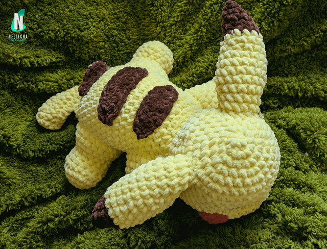 Pikachu endormi - Peluche en crochet 