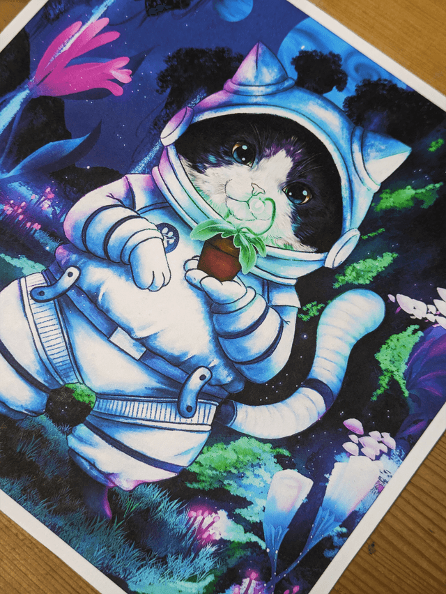 Astro Chat exploration d'une planète - Astronaute Félin - Print