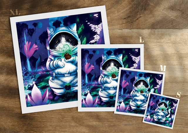 Astro Chat exploration d'une planète - Astronaute Félin - Print