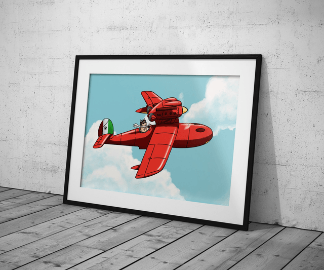 Catto Rosso – Illustration inspirée de Porco Rosso - Print 