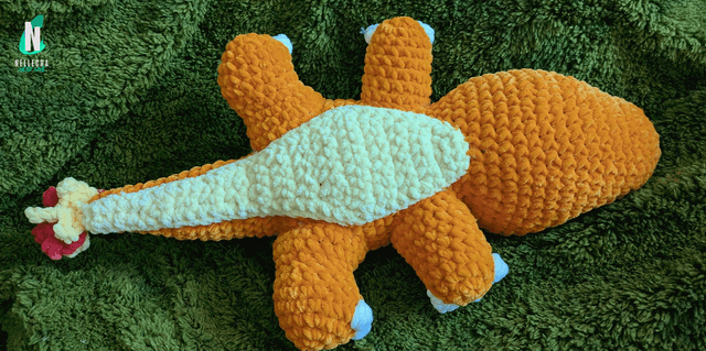 Salamèche endormi - Peluche en crochet 