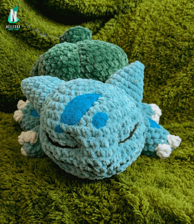 Bulbizarre endormi – Peluche en crochet